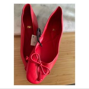 Red Zara ballet flats